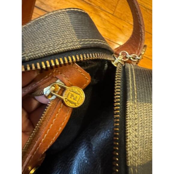 Fendi canvas stripe flap close shoulder bag purse (4000 - Picture 12 of 13